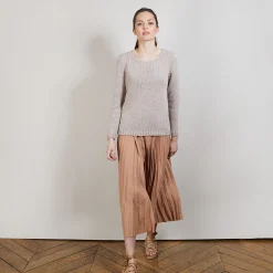 Montagut Cotton and wool silk round neck sweater - Benji