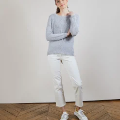 Montagut Cotton and wool silk round neck sweater - Benji