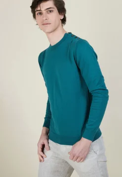 Montagut Cotton button shoulder sweater - Bonze