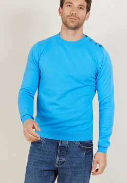 Montagut Cotton button shoulder sweater - Bonze