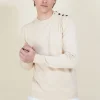 Montagut Cotton button shoulder sweater - Bonze