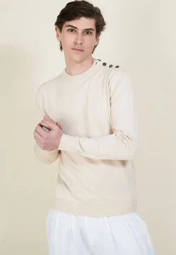 Montagut Cotton button shoulder sweater - Bonze
