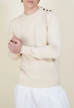 Montagut Cotton button shoulder sweater - Bonze