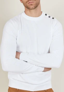 Montagut Cotton button shoulder sweater - Bonze