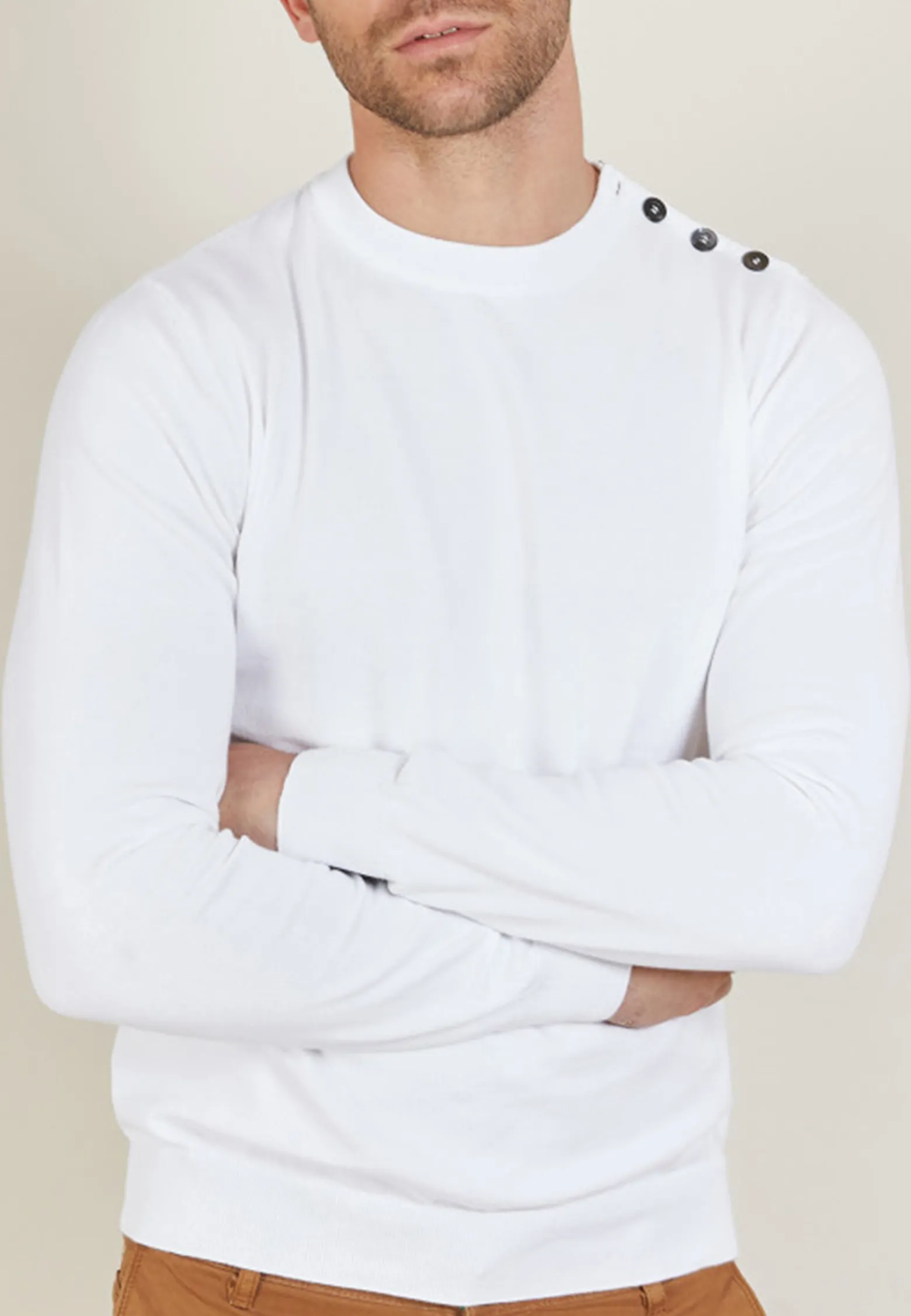 Montagut Cotton button shoulder sweater - Bonze