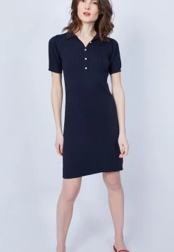 Montagut Cotton dress with polo collar - JACEE