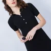 Montagut Cotton dress with polo collar - JACEE