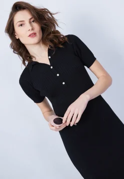 Montagut Cotton dress with polo collar - JACEE