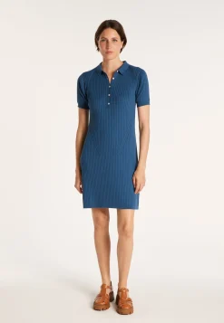 Montagut Cotton dress with polo collar - JACEE