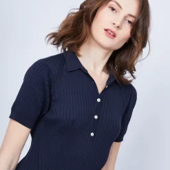 Montagut Cotton dress with polo collar - JACEE