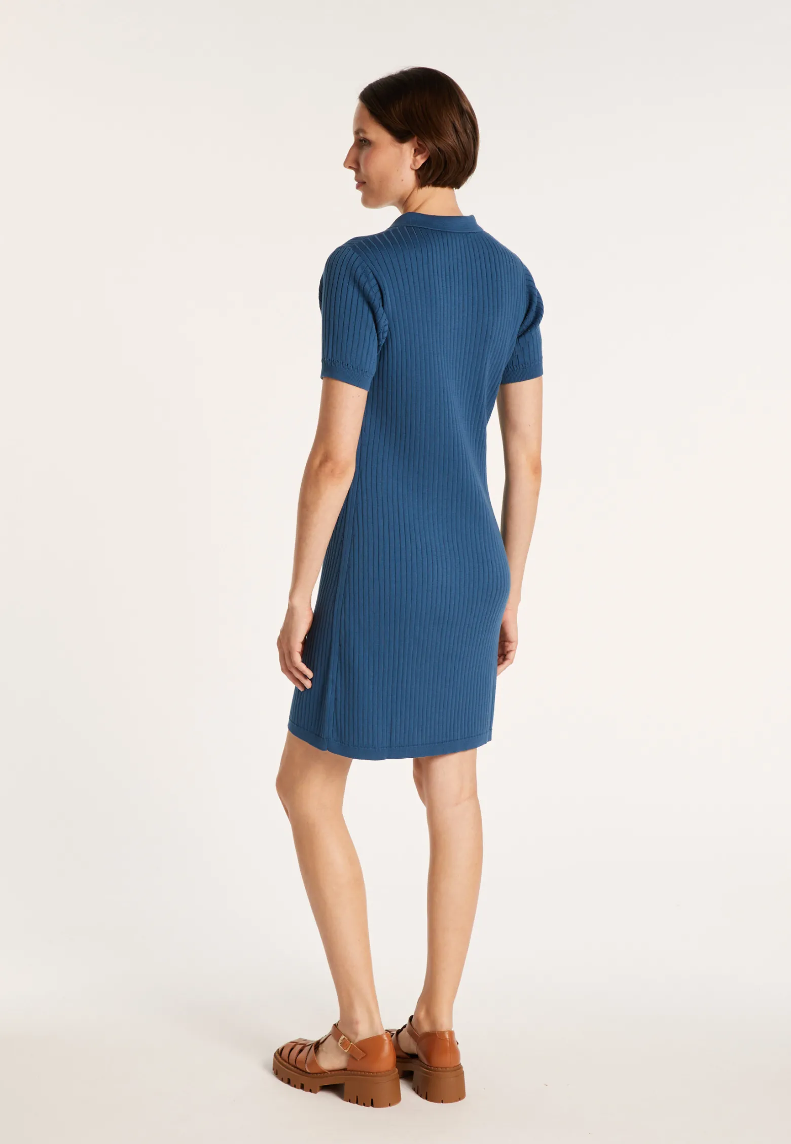 Montagut Cotton dress with polo collar - JACEE