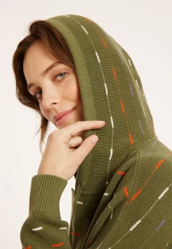 Montagut Cotton hoodie with tunisian collar - Melanie