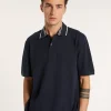 Montagut Cotton polo shirt with two-tone collar - Bistro