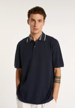 Montagut Cotton polo shirt with two-tone collar - Bistro