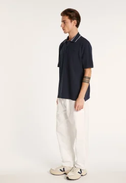 Montagut Cotton polo shirt with two-tone collar - Bistro