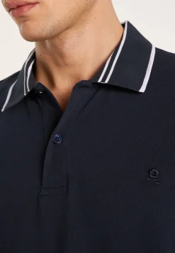Montagut Cotton polo shirt with two-tone collar - Bistro