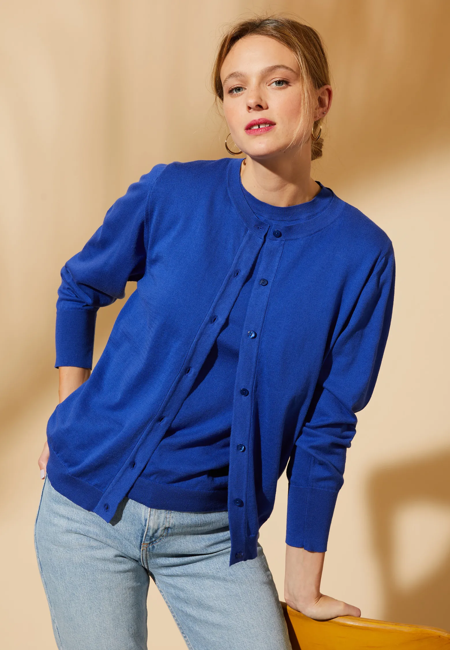 Montagut Cotton round neck cardigan - Manel