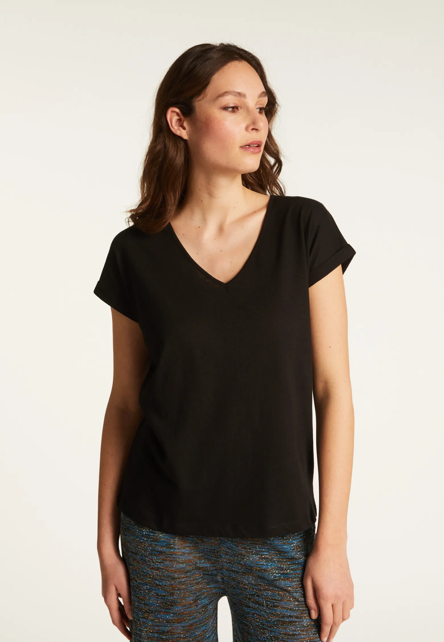 Montagut Cotton V-neck T-shirt - Dasha