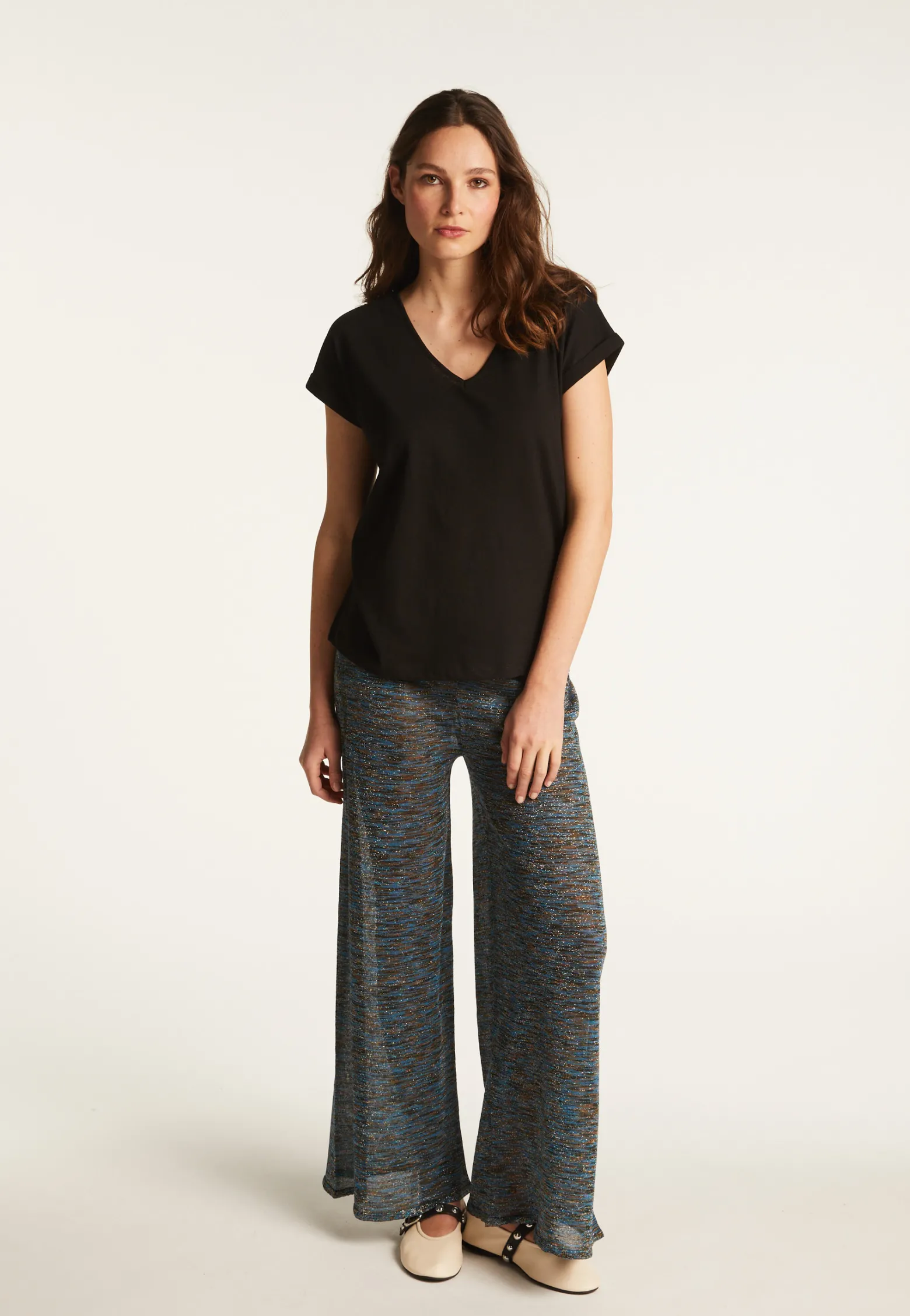 Montagut Cotton V-neck T-shirt - Dasha