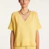 Montagut Cotton V-neck T-shirt - Devy