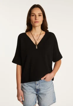 Montagut Cotton V-neck T-shirt - Devy