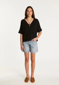 Montagut Cotton V-neck T-shirt - Devy