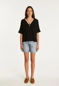 Montagut Cotton V-neck T-shirt - Devy
