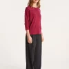 Montagut Elbow sleeve t-shirt in Lumière yarn with patterns - Erica