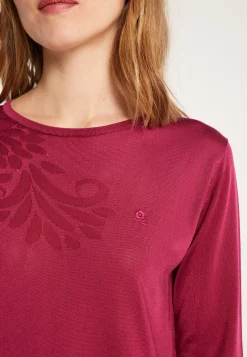Montagut Elbow sleeve t-shirt in Lumière yarn with patterns - Erica