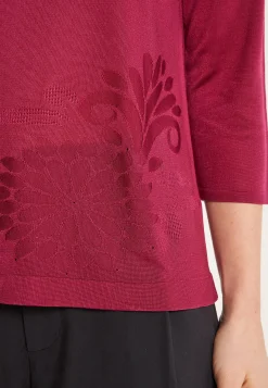 Montagut Elbow sleeve t-shirt in Lumière yarn with patterns - Erica