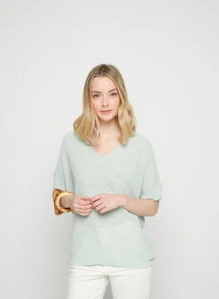 Montagut Flamed linen batwing T-shirt - Tarra