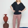 Montagut Flamed linen batwing T-shirt - Tarra
