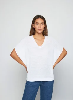 Montagut Flamed linen batwing T-shirt - Tarra