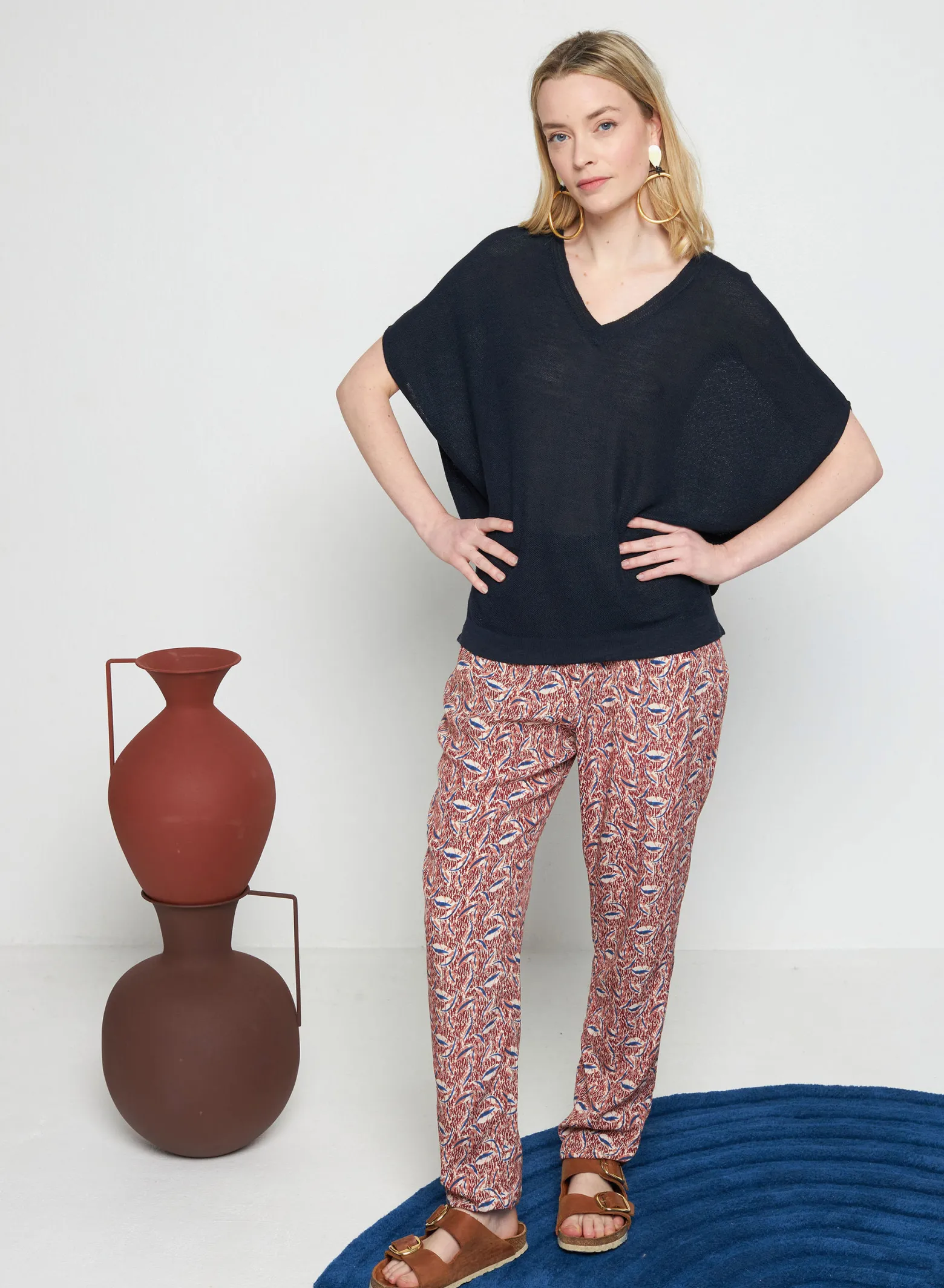 Montagut Flamed linen batwing T-shirt - Tarra