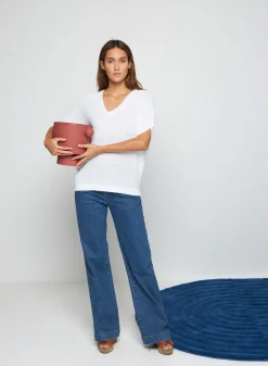Montagut Flamed linen batwing T-shirt - Tarra