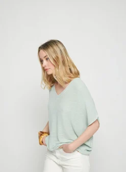 Montagut Flamed linen batwing T-shirt - Tarra