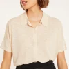 Montagut Flamed linen blouse - Pablito