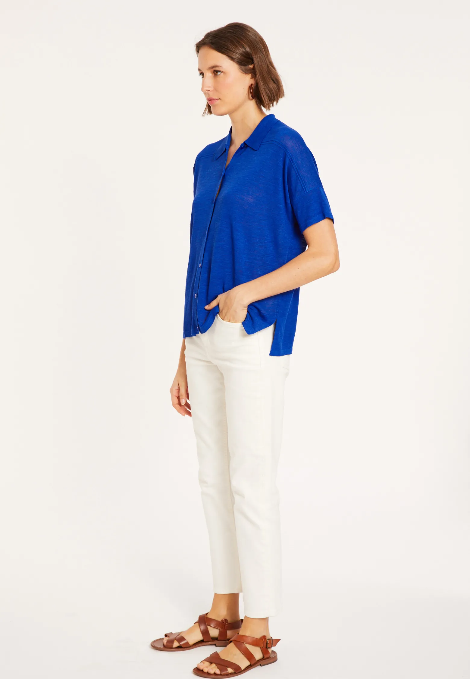 Montagut Flamed linen blouse - Pablito
