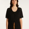 Montagut Flamed Linen Button T-Shirt - Lily