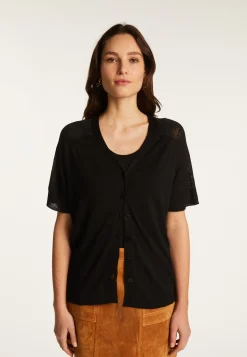 Montagut Flamed Linen Button T-Shirt - Lily