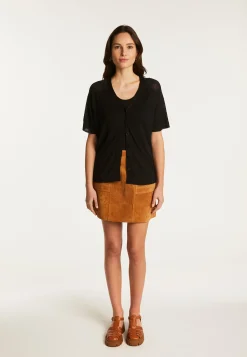 Montagut Flamed Linen Button T-Shirt - Lily