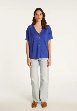 Montagut Flamed Linen Button T-Shirt - Lily