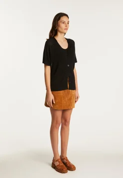 Montagut Flamed Linen Button T-Shirt - Lily