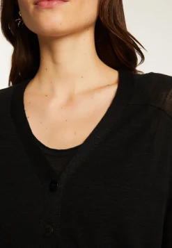 Montagut Flamed Linen Button T-Shirt - Lily
