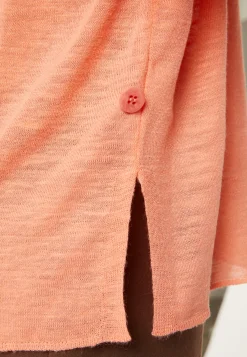 Montagut Flamed Linen Button T-Shirt - Lily