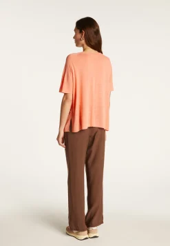 Montagut Flamed Linen Button T-Shirt - Lily