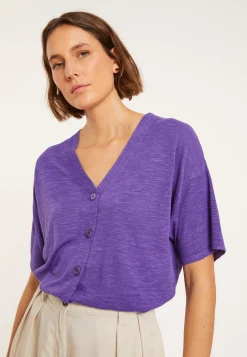 Montagut Flamed linen button-down t-shirt - Maddie