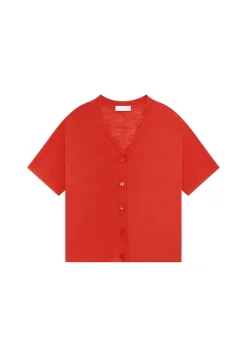 Montagut Flamed linen button-down t-shirt - Maddie