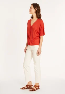 Montagut Flamed linen button-down t-shirt - Maddie