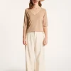 Montagut Flamed linen elbow sleeve t-shirt - Bonbon